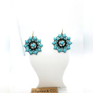 Turquoise  flower earrings